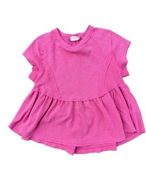 Altar'd State Hot Pink Peplum Waffle Knit Top